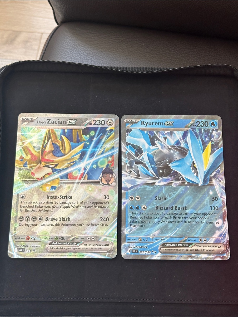 (2) Jumbo Pokemon TCG Cards - Hop’s Zacian ex 193 Promo & Kyurem ex 028/086